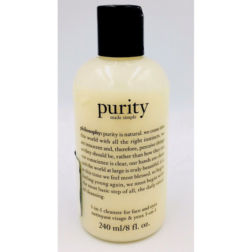 PHILOSOPHY PURITY MADE SIMPLE 3-IN-1 CLEANSER FOR FACE & EYES, 8 oz.
